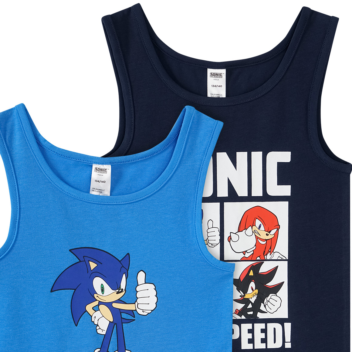 Topolino 2 Sonic Unterhemden mit Prints blau