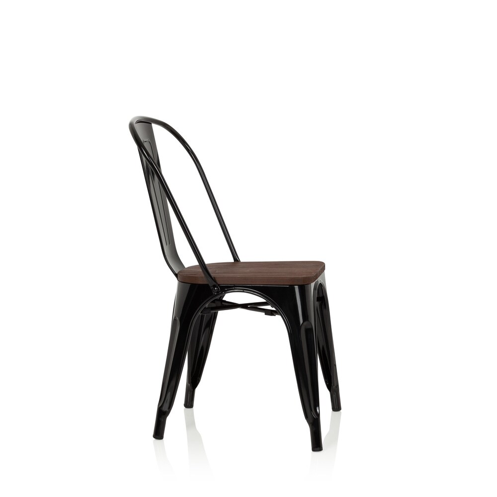 Bistrostuhl VANTAGGIO COMFORT W Stahl / Ulmenholz ohne Armlehnen hjh OFFICE