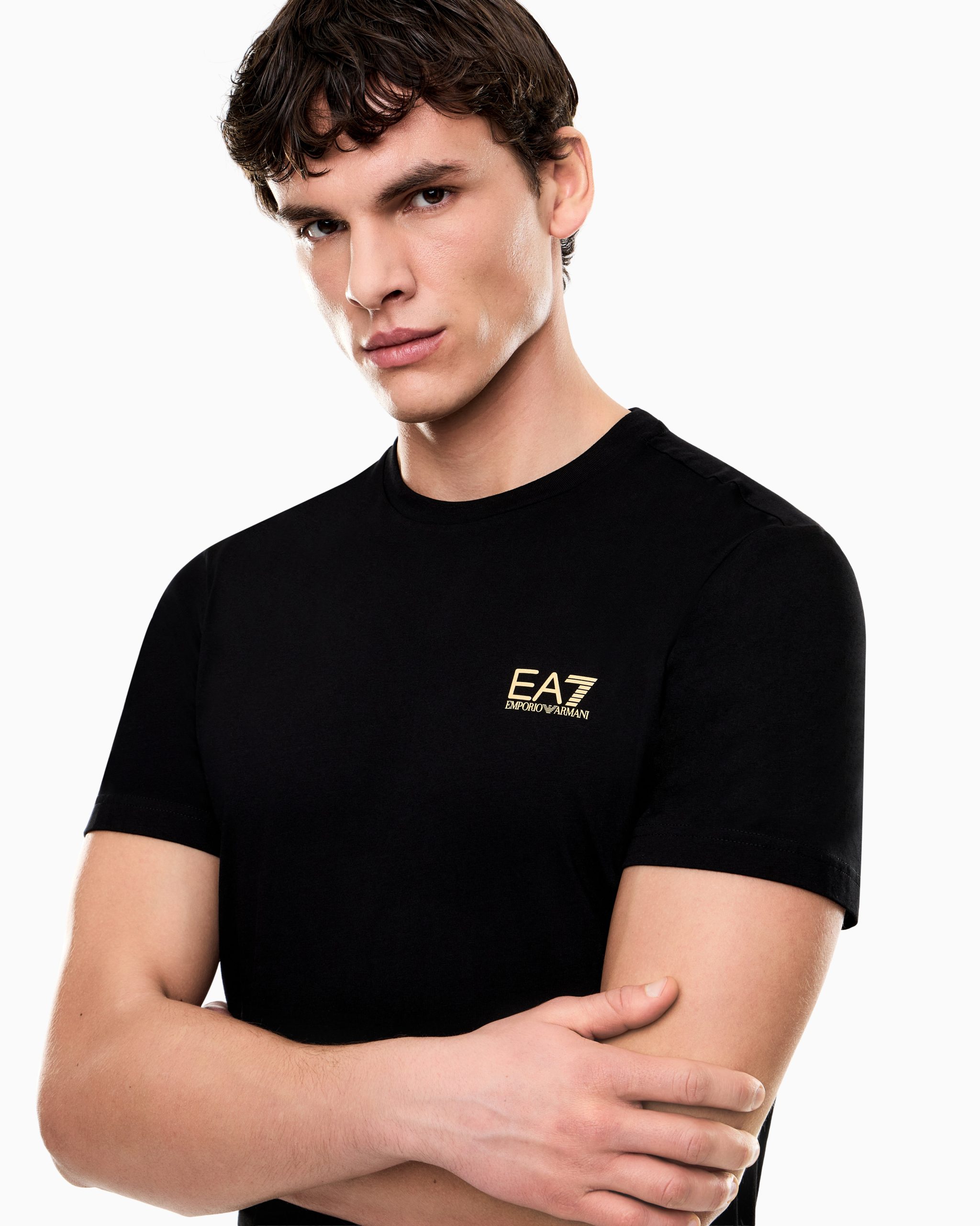 EA7 Emporio Armani 8NPT25 T-Shirt Heren Zwart/Goud