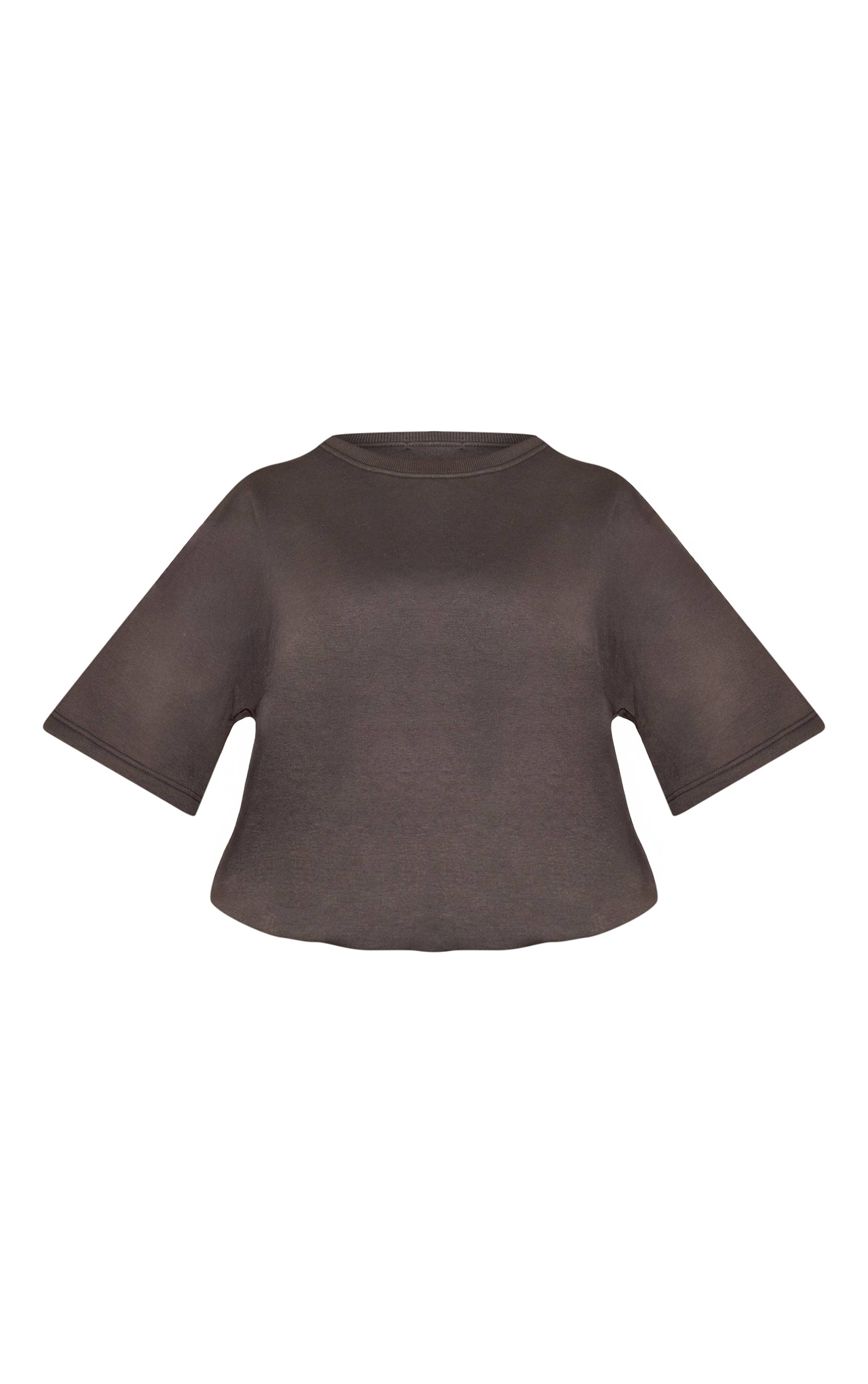 Charbon T-shirt Sweat Grande Taille Épaules Tombantes Oversize