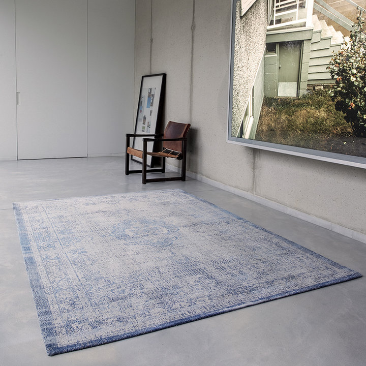 Vintage vloerkleed - Fading World Medaillon Blauw
