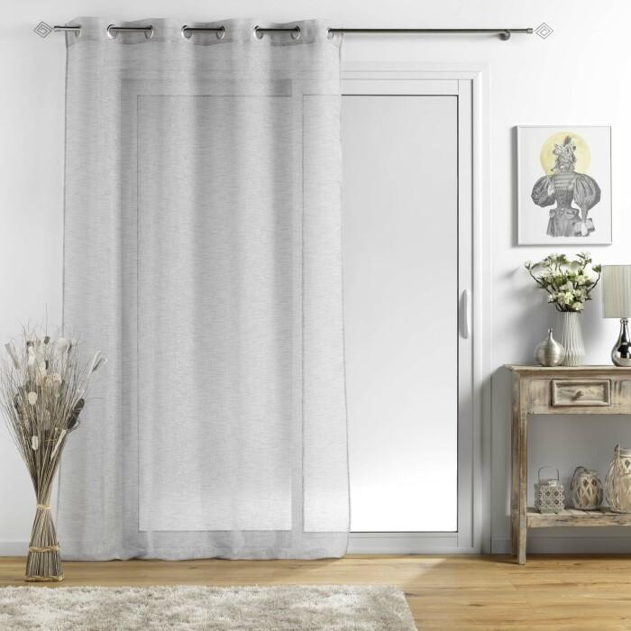PANNEAU OEILLETS 140X240CM TISSE SUNLINE GRIS ARGENT