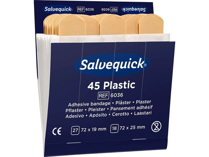 Cederroth Salvequick Pflaster Plastik hautfarben 6 x 45 Stü Pflaster in praktischem Etui