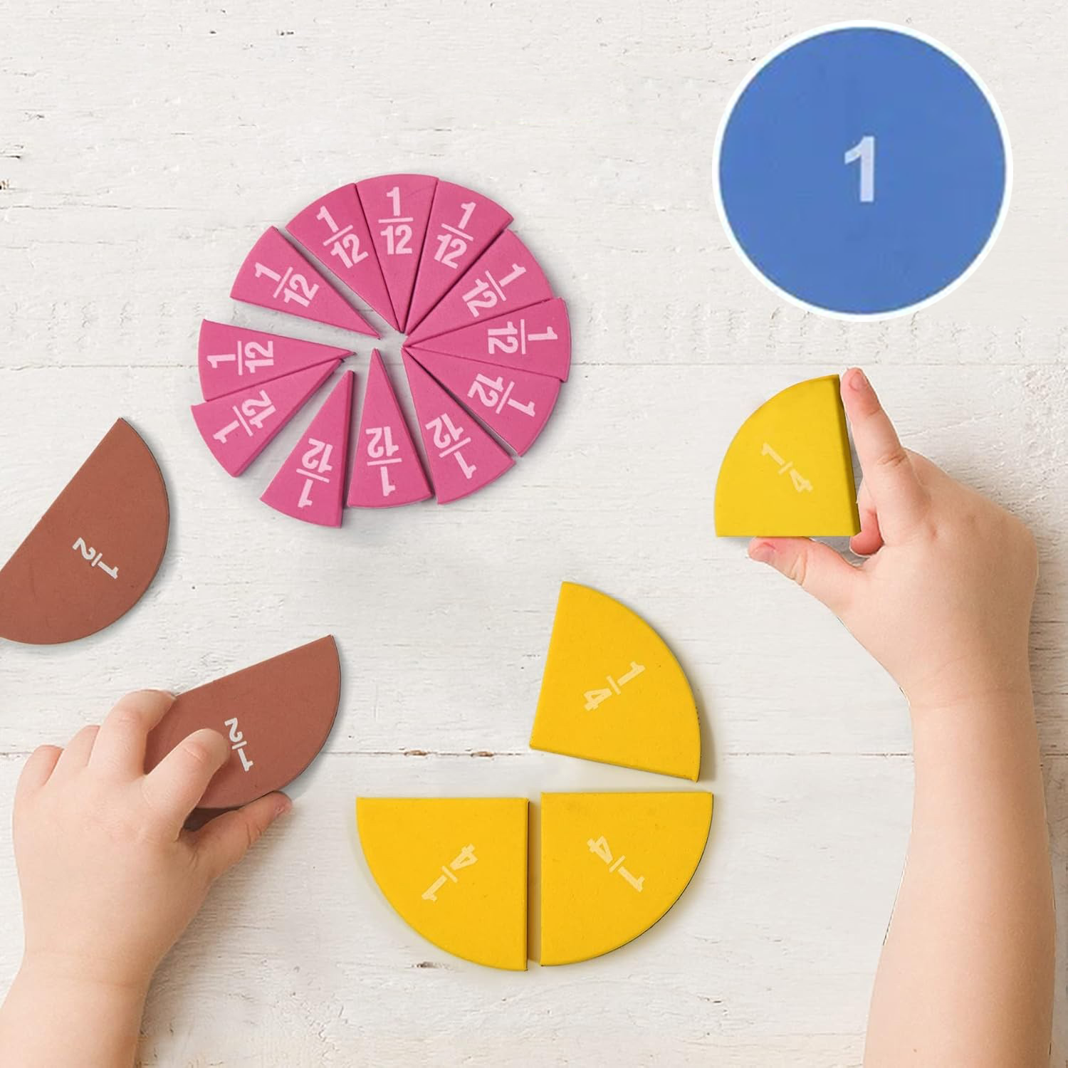 (9er Set) Magnetisches Mathematik Spielzeug Bruchrechnen Pädagogisches Montessori Zahlen Lernspiel - Bunt