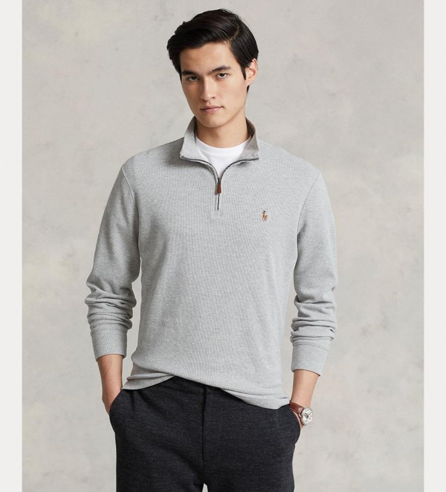 Camisa Ralph Lauren Cremallera State cinza