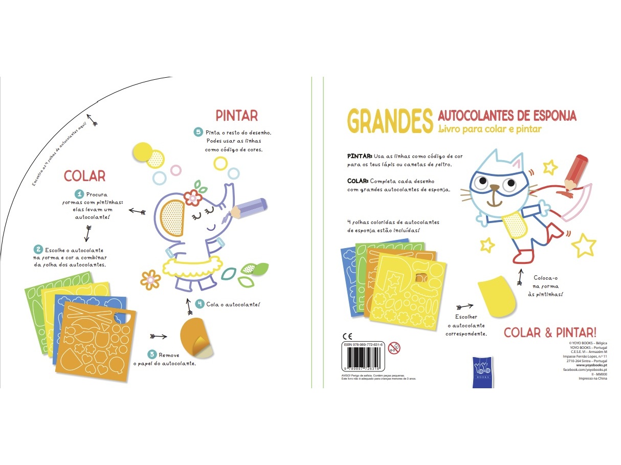 GRANDES AUTOCOLANTES DE ESPONJA AMARELO