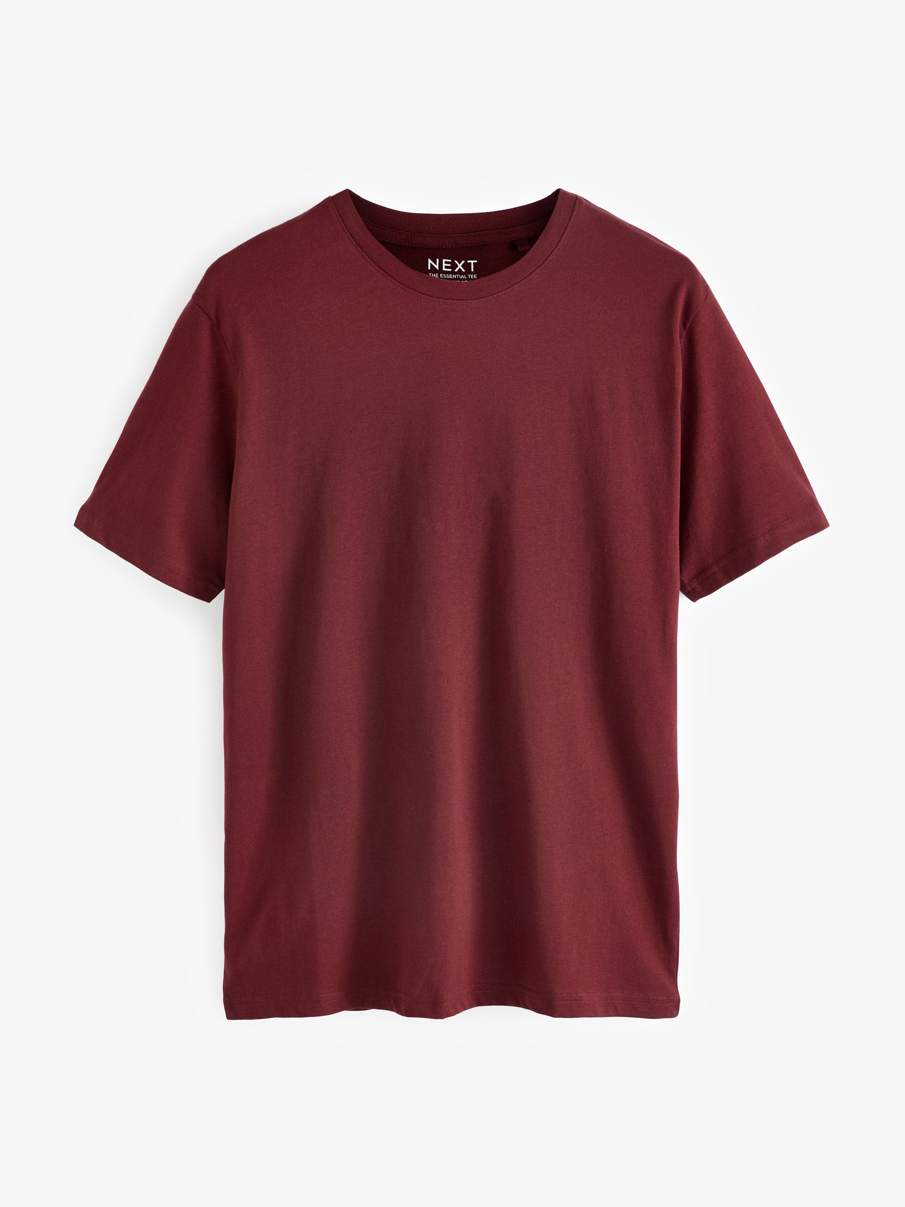 Bordeauxrood - Normale Pasvorm - Essentieel katoenen T-shirt met ronde hals
