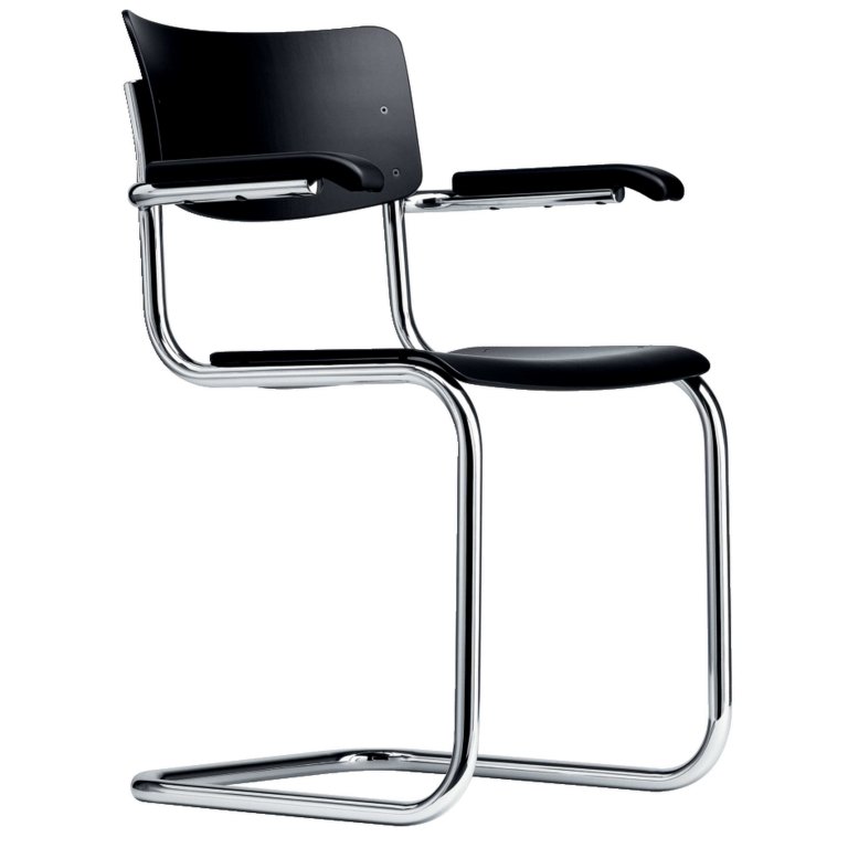 Thonet S43 F eetkamerstoel zwart
