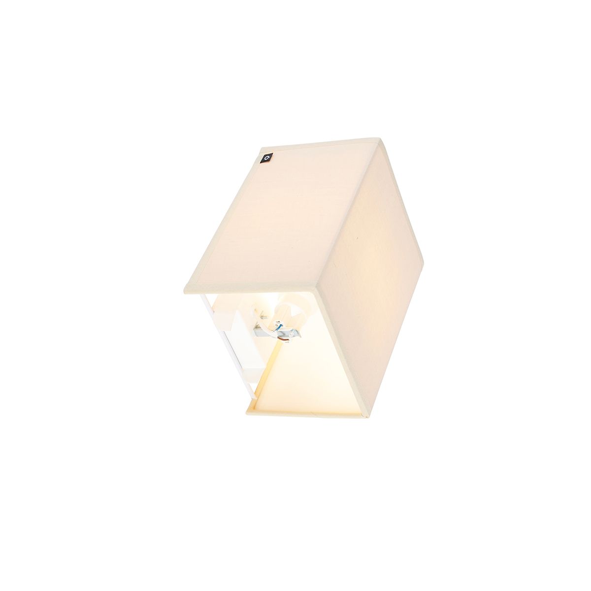Landelijke wandlamp beige met stoffen kap - Vete