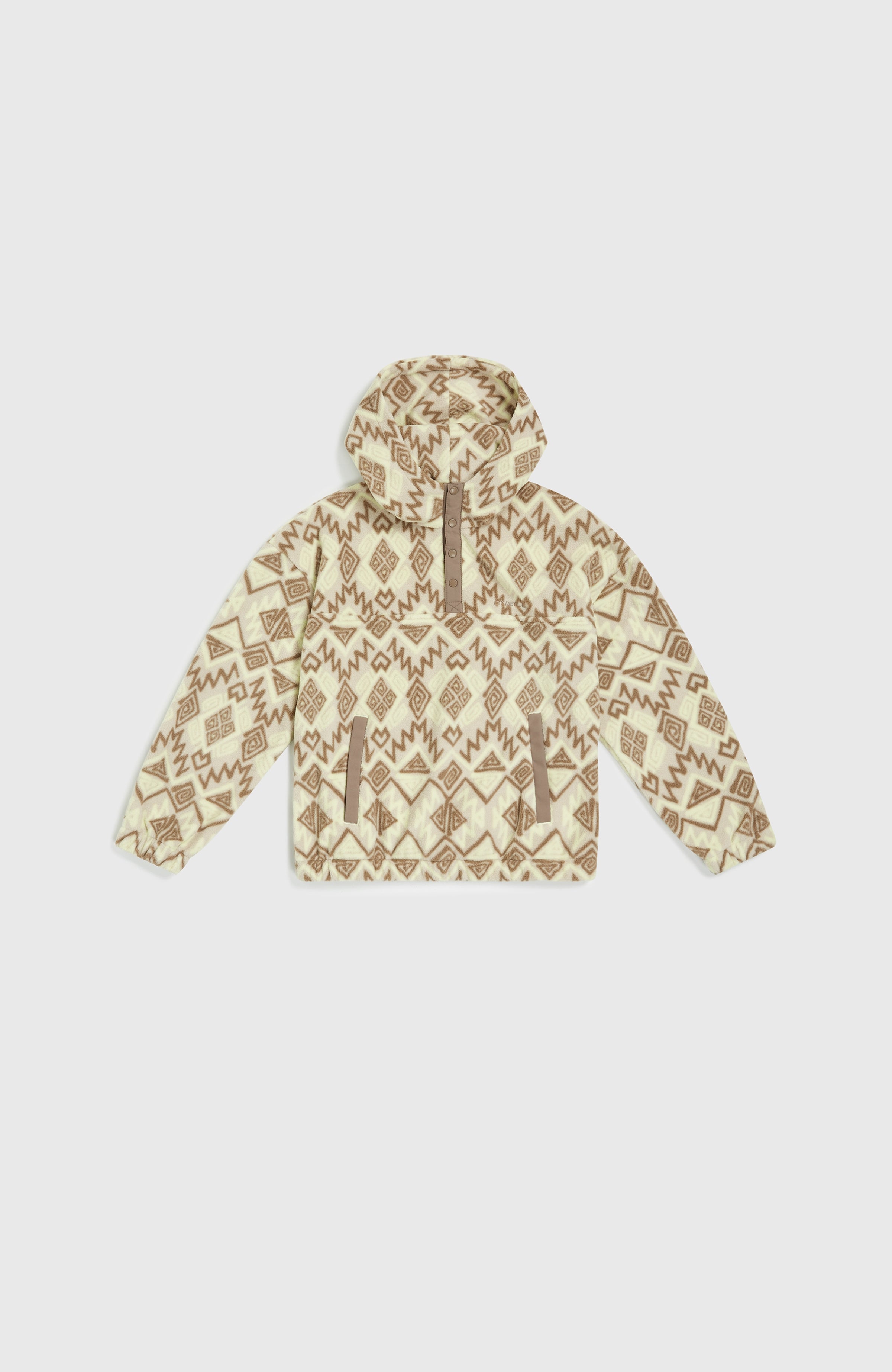 Superfleece hoodie met halve rits