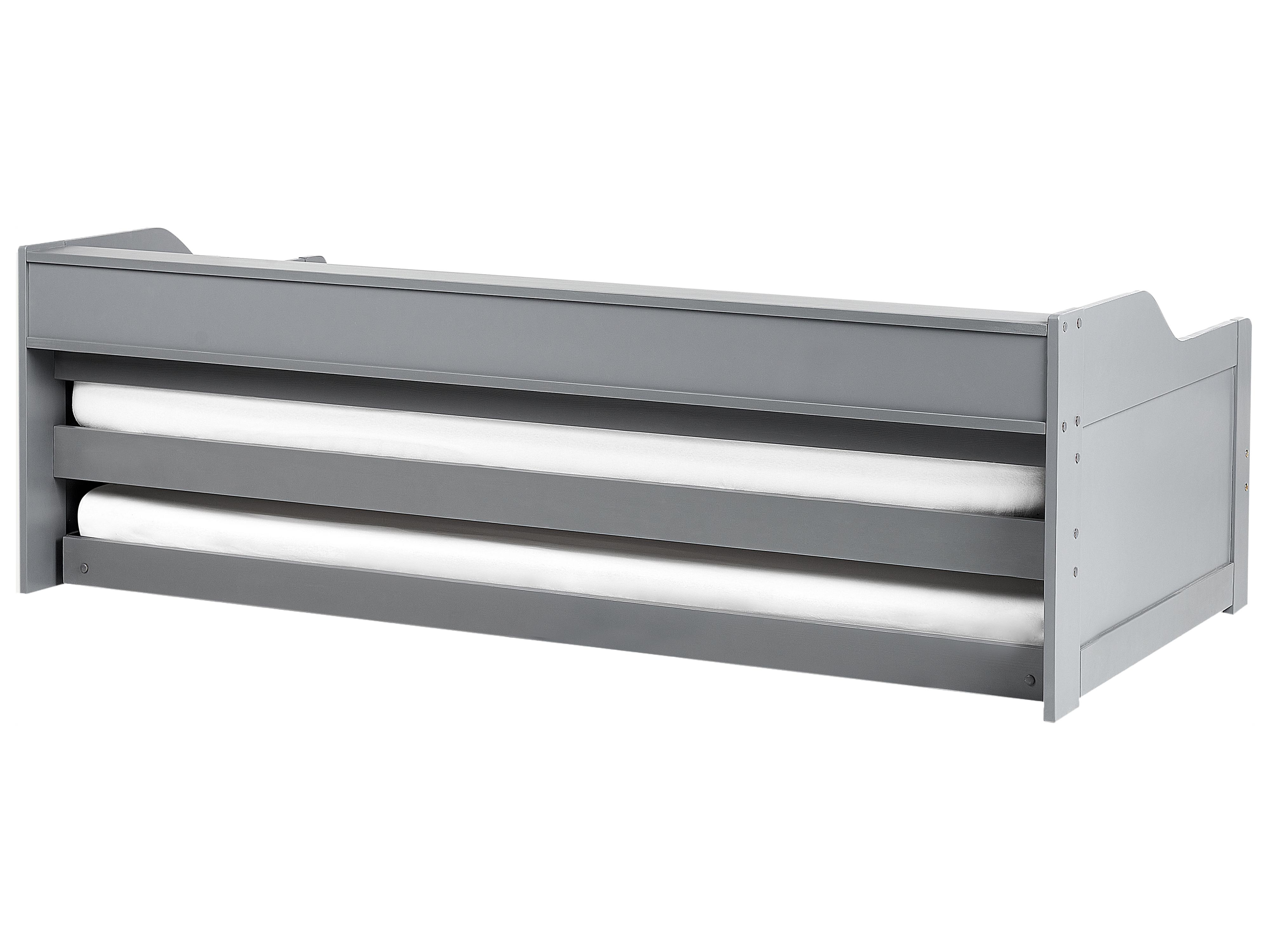 Onderschuifbed Dennenhout EDERN 90 x 200 cm Grijs
