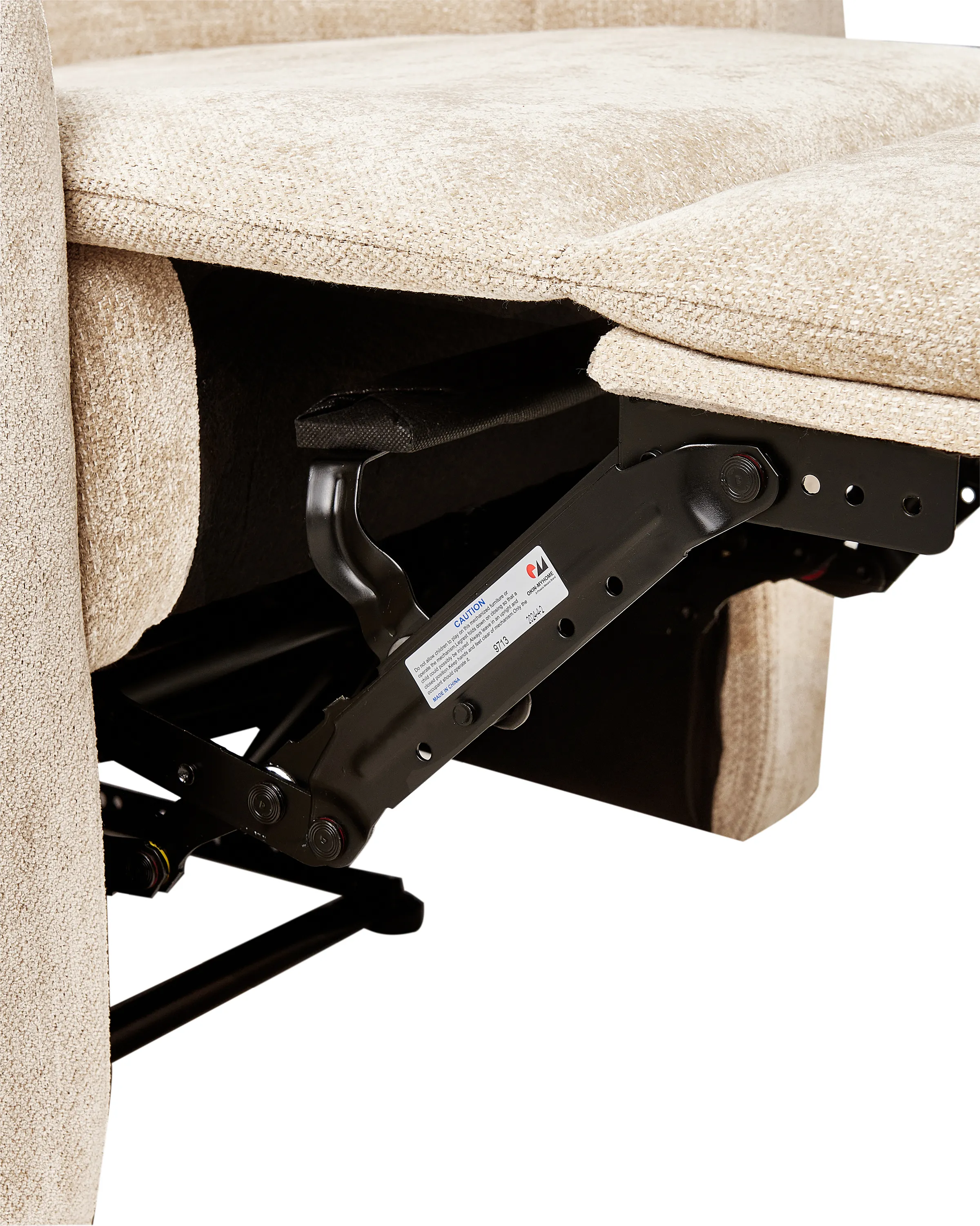 Relaxfauteuil SOMERO inclusief voetensteun Stof Beige