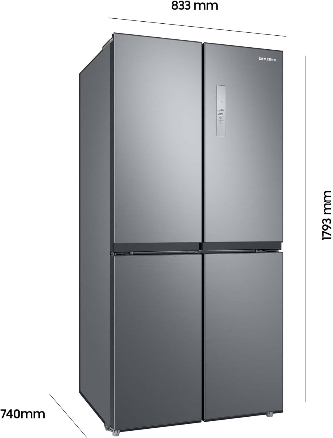 French-Door-Kühlschrank mit Gefrierfach, 179 cm, 488 l, Twin Cooling+, Power Cool & Power Freeze, Twist Ice Maker, Edelstahl Look, RF48A400EM9/EG