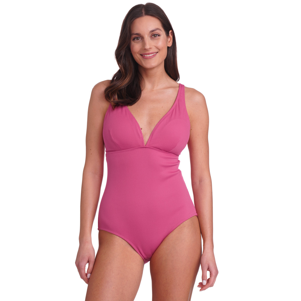 Gina Benotti Damen Shape-Badeanzug aus Strukturmaterial pink