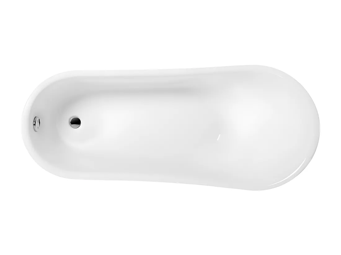 Baignoire ancienne rétro sur pieds BALMAIN Blanche 161 cm Pieds d'Aigle Noirs