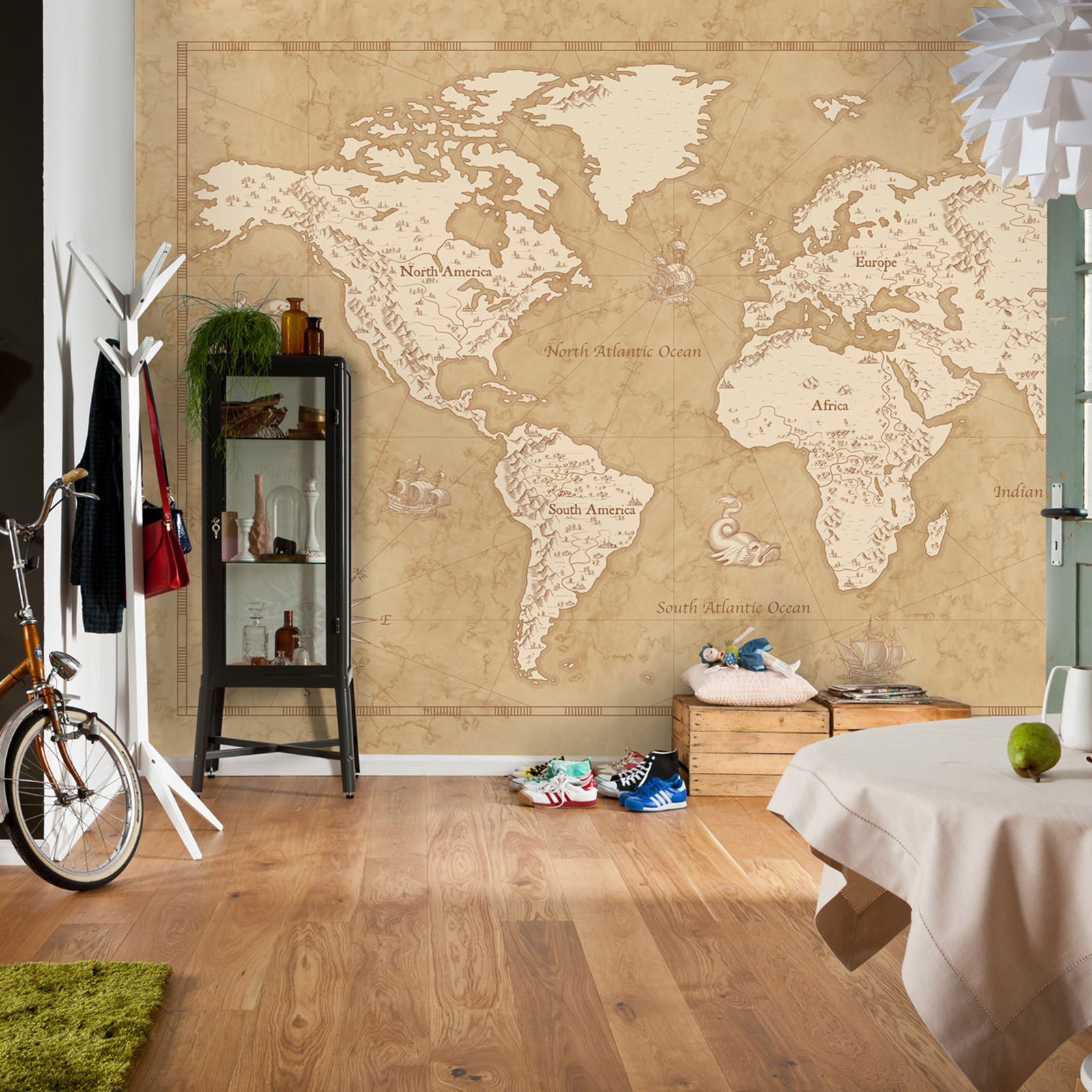 Vlies-Fototapete WORLD MAP - bunt - 500x280 cm