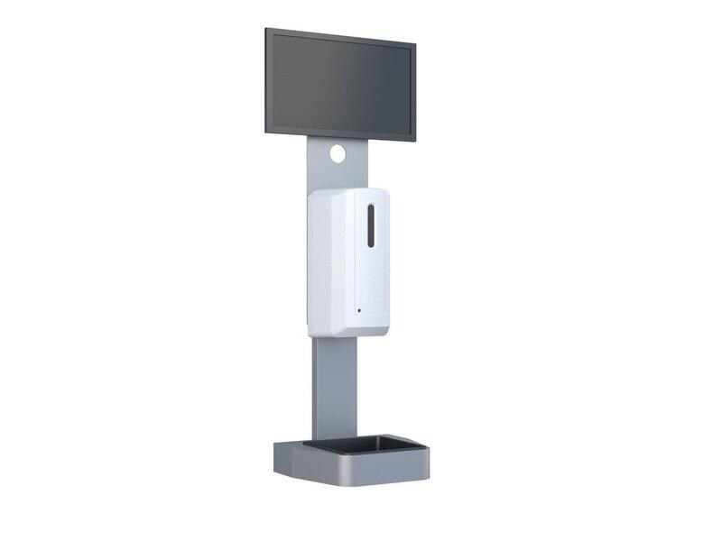 Multibrackets Desinfektionsmittelständer Hygienebox Tisch w MB Hygienebox Tischmontage, weiss / 9639 Infrarot Auto-Sensor 0-12 cm, 1 Liter Tank, ABS