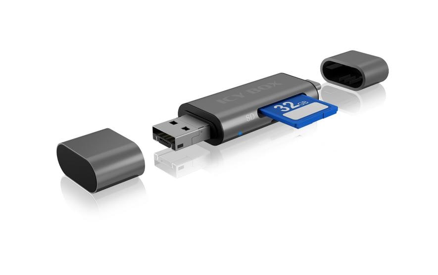 Card Reader Extern IB-CR201-C3Externer Kartenleser mit Multi-USB Anschluss