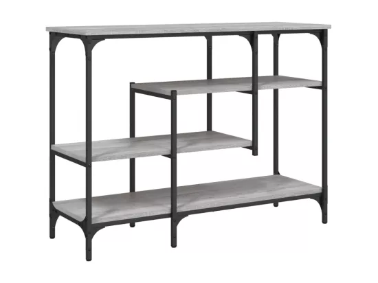 Table console avec étagères sonoma gris 100x35x75 cm