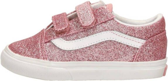 Vans Old Skool V Glitter Rose Gold Sneakers Meisjes Roze