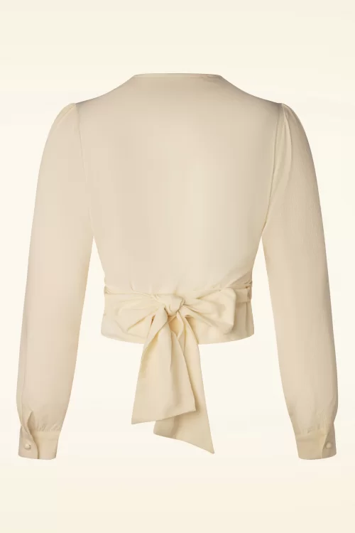 Rock N Romance Darla wikkelblouse in antiek wit