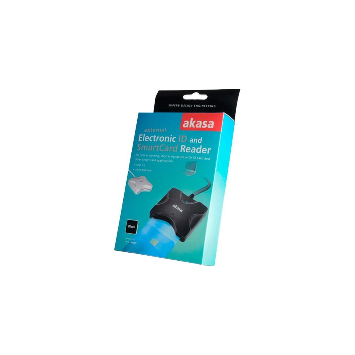 Akasa ekstern SmartCard -leser, svart