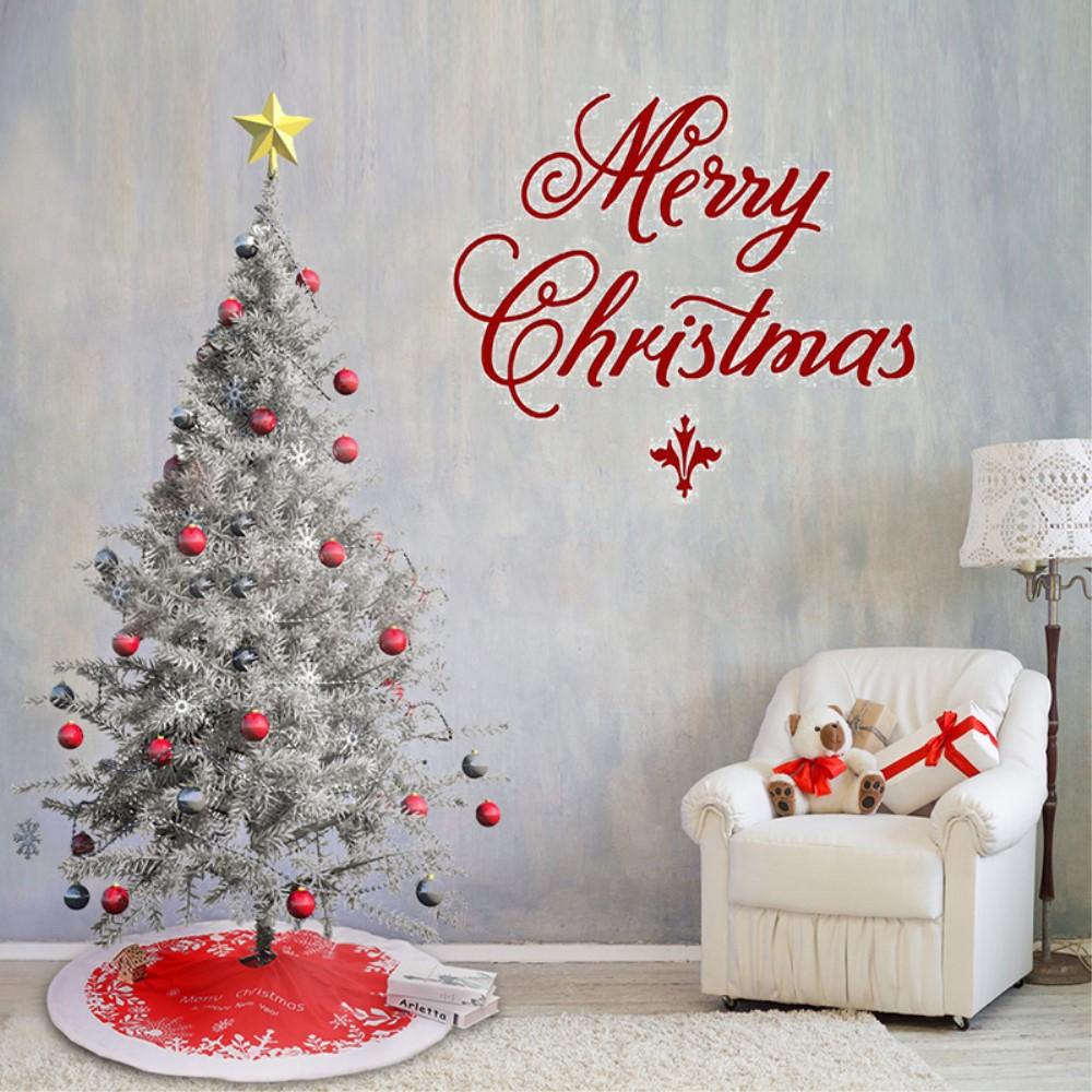 (Ø120cm) Christmas Weihnachtsbaum Decke Tannenbaum Rock Unterlage - Rot / Weiss