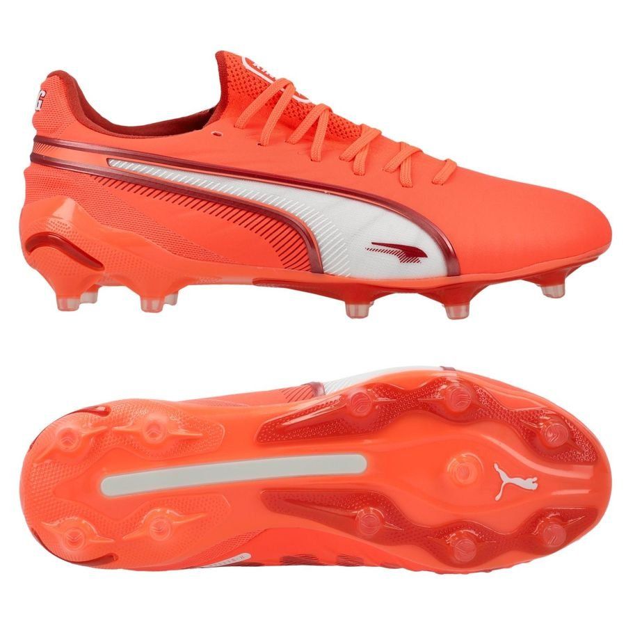 PUMA King Ultimate FG/AG Unlimited - Glowing Red/Blanc/Red Fire Femme
