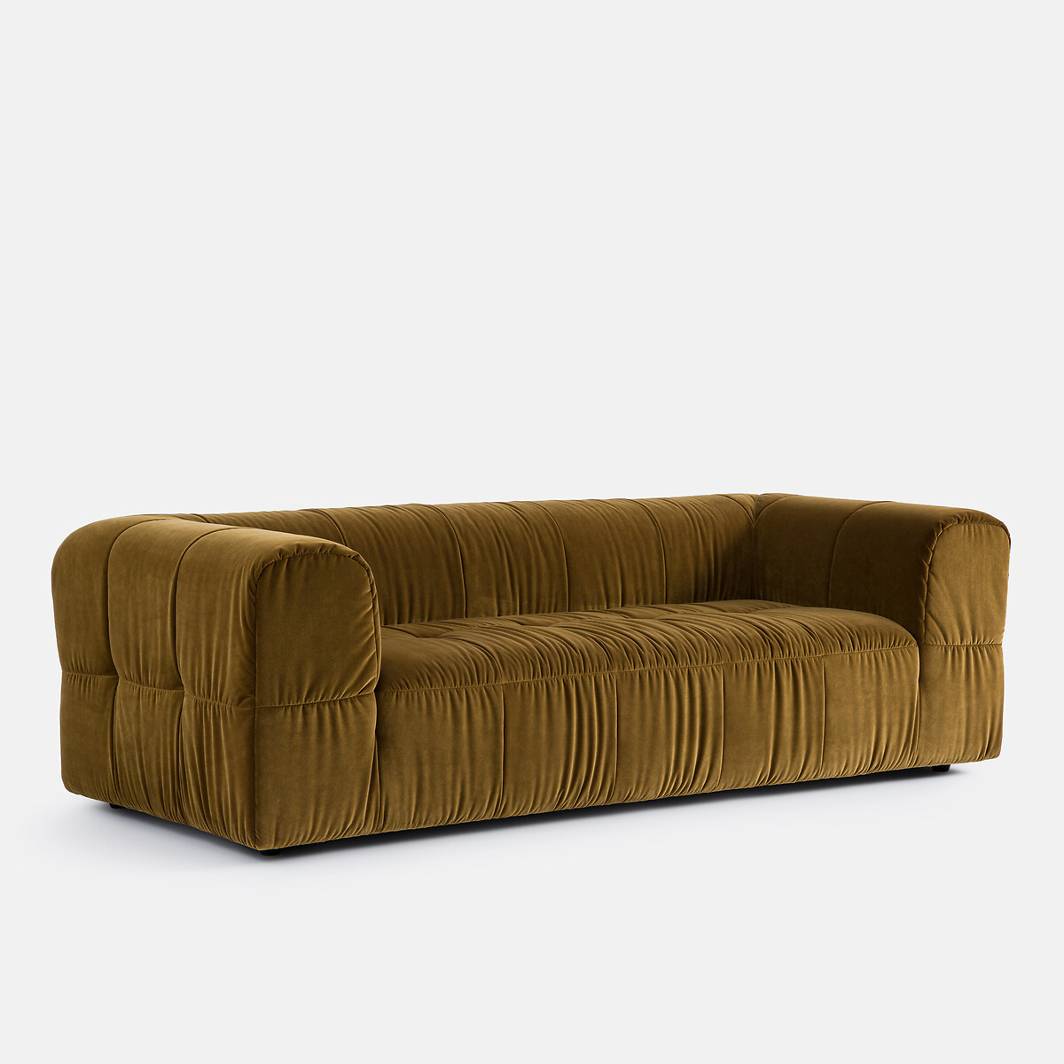 LA REDOUTE INTERIEURS<br>Veludo superior reto de 3 lugares, LIZZY