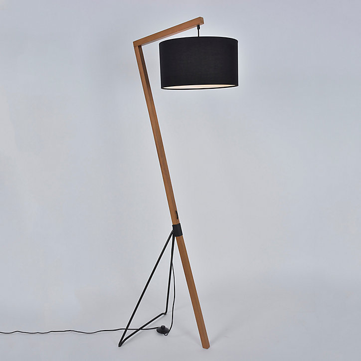 Lampadaire Bogart E27 IP20 60W H.162 x P.37 cm Corep chêne