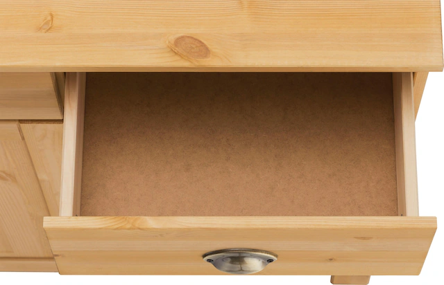 Home affaire Küchenbuffet »Oslo« 85 cm breit, aus massiver Kiefer, mit 2 Glastüren, Metallgriffe