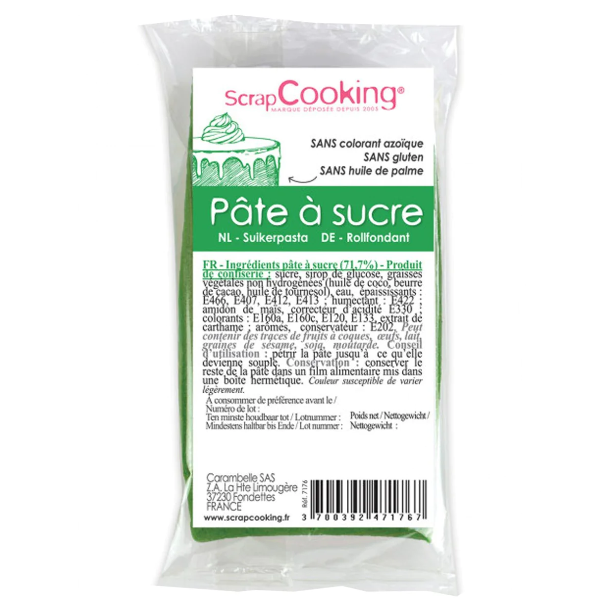 Pâte à sucre vert foncé 200 g Scrapcooking