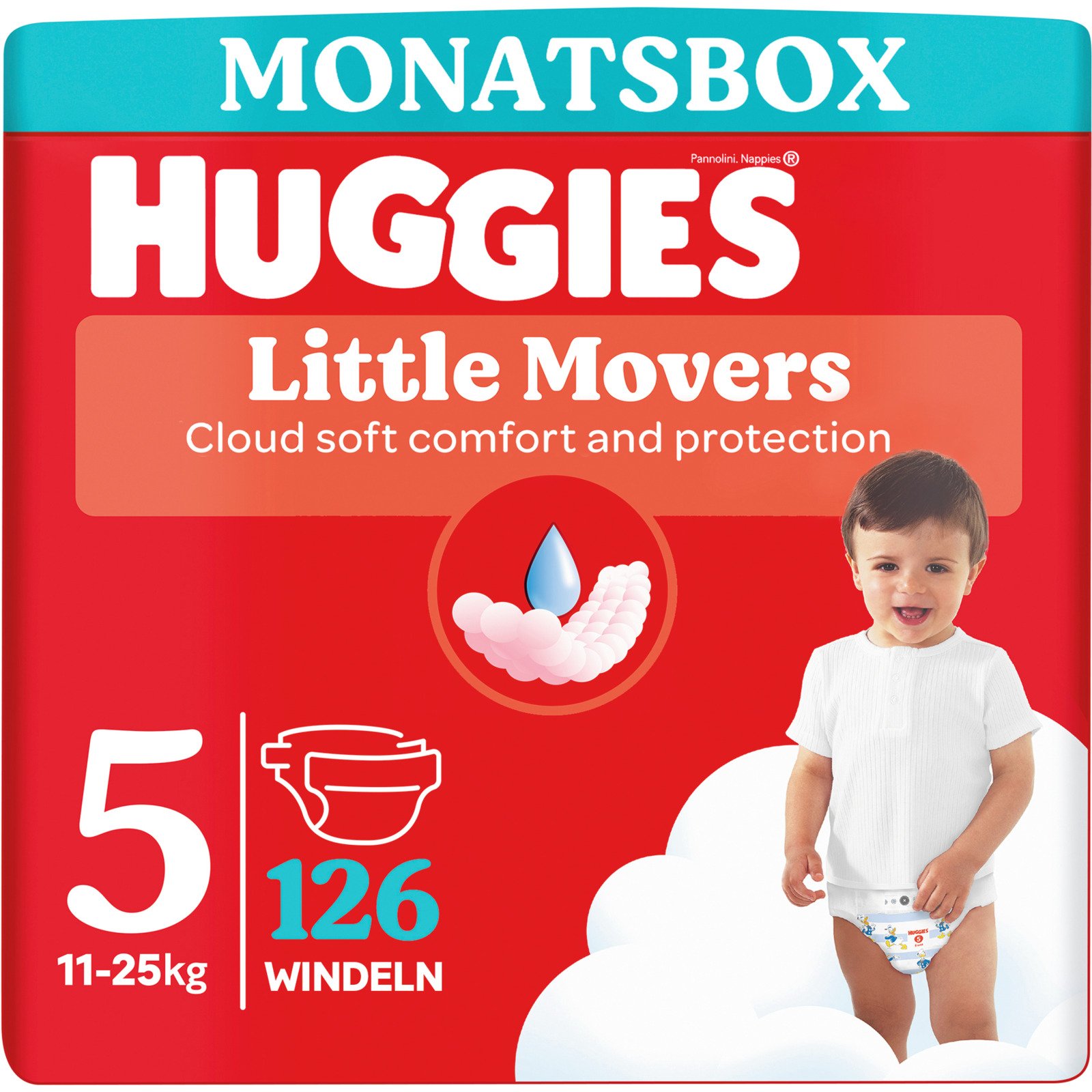 Huggies Little Movers Grösse 5, 11-25 kg, Monatsbox