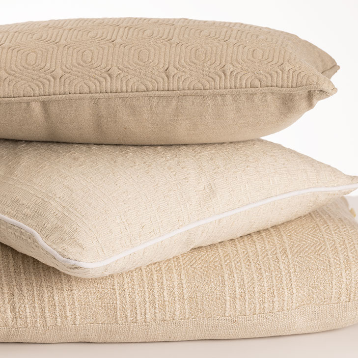 Sierkussen Geo Deco linnen natural 35x55 cm