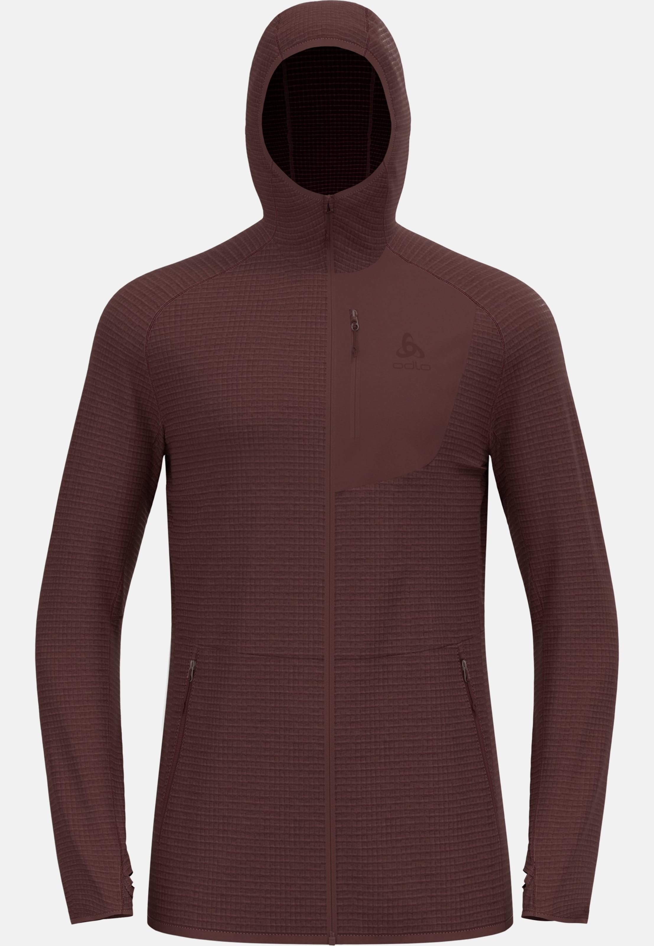 Ascent Mid Layer mit Kapuze und Reissverschluss in fudge