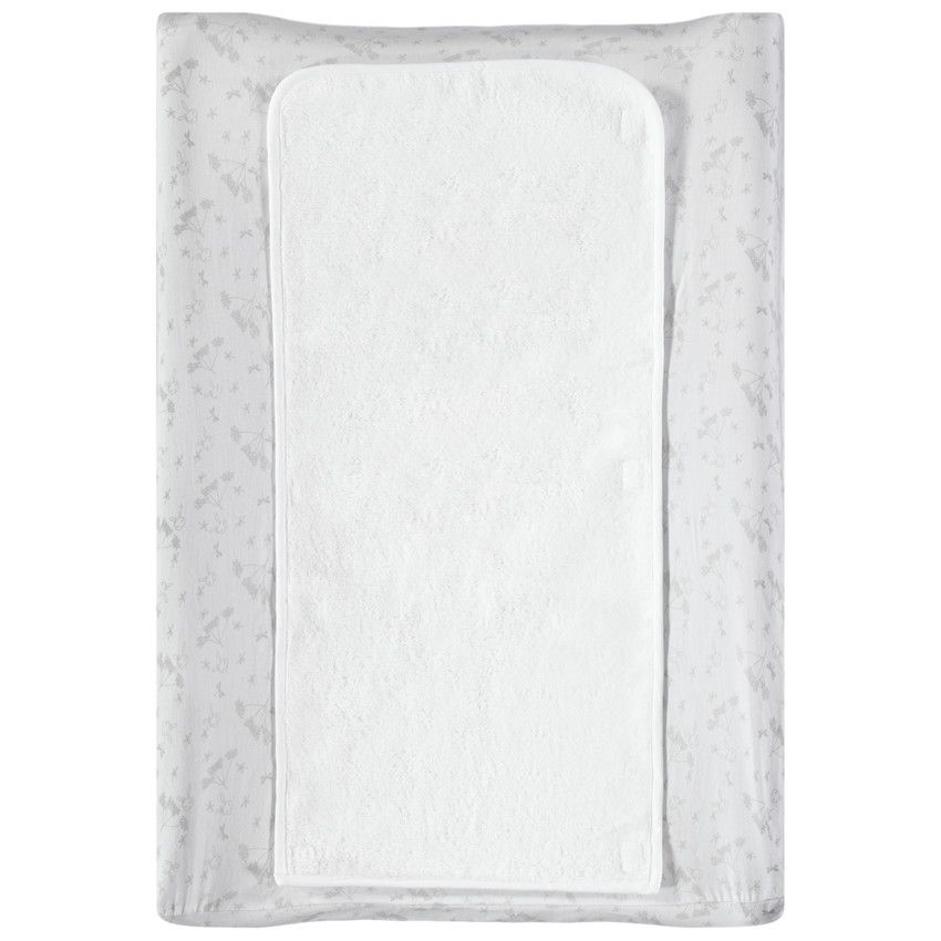 Housse de matelas à langer imprimée all-over avec tapis à scratch - Ecru
