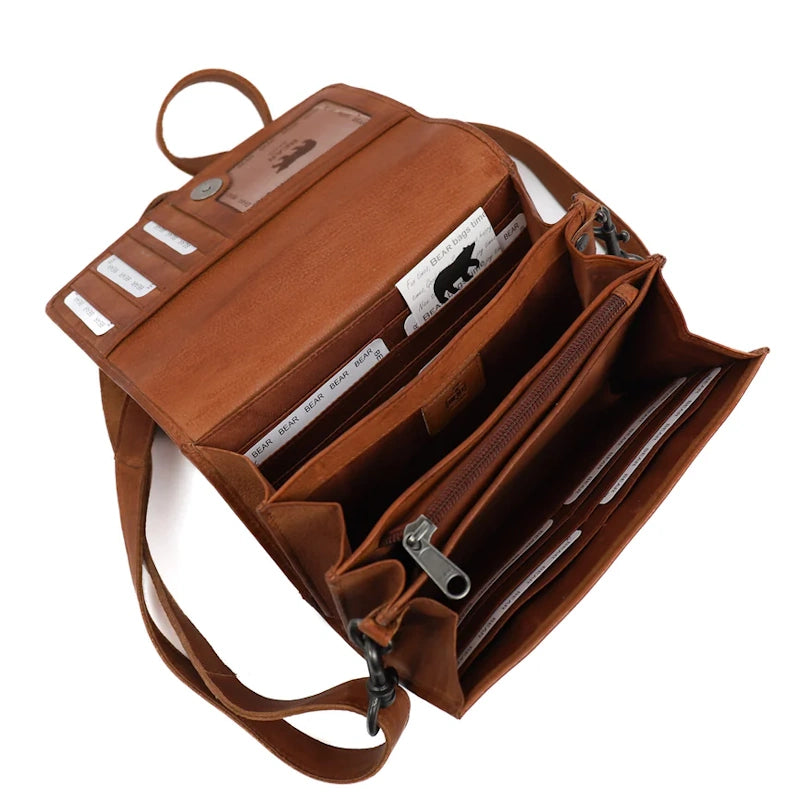 Bear Design Clutch/schoudertasje Elly Cognac