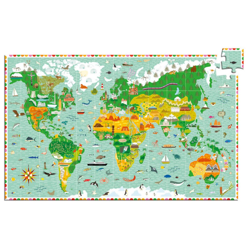 Puzzle Observation - Tour du Monde (+ livret) - 200 Pièces