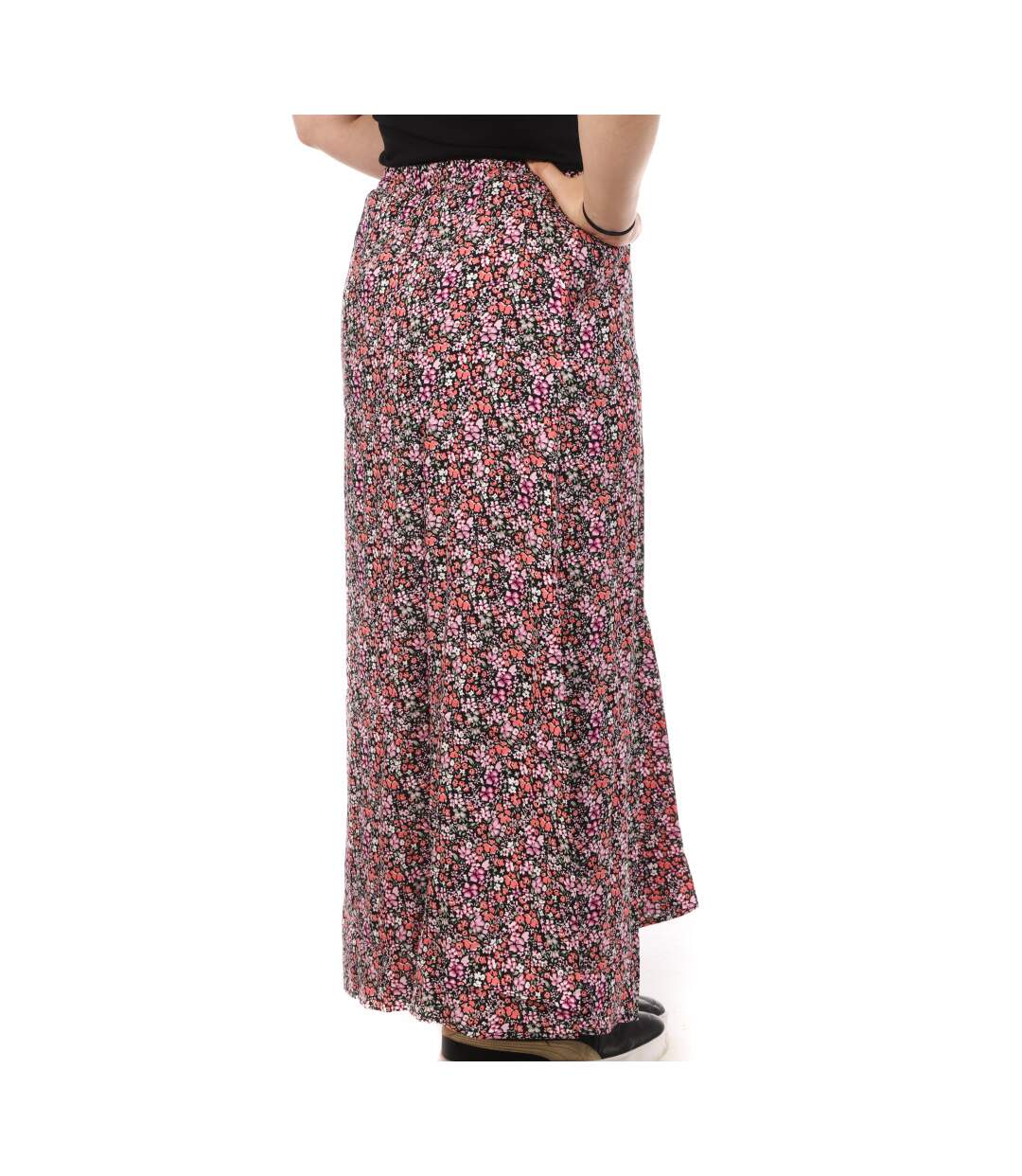 Jupe Longues Imprimé Noir/Rose Femme Vero CURVE Moda Measy