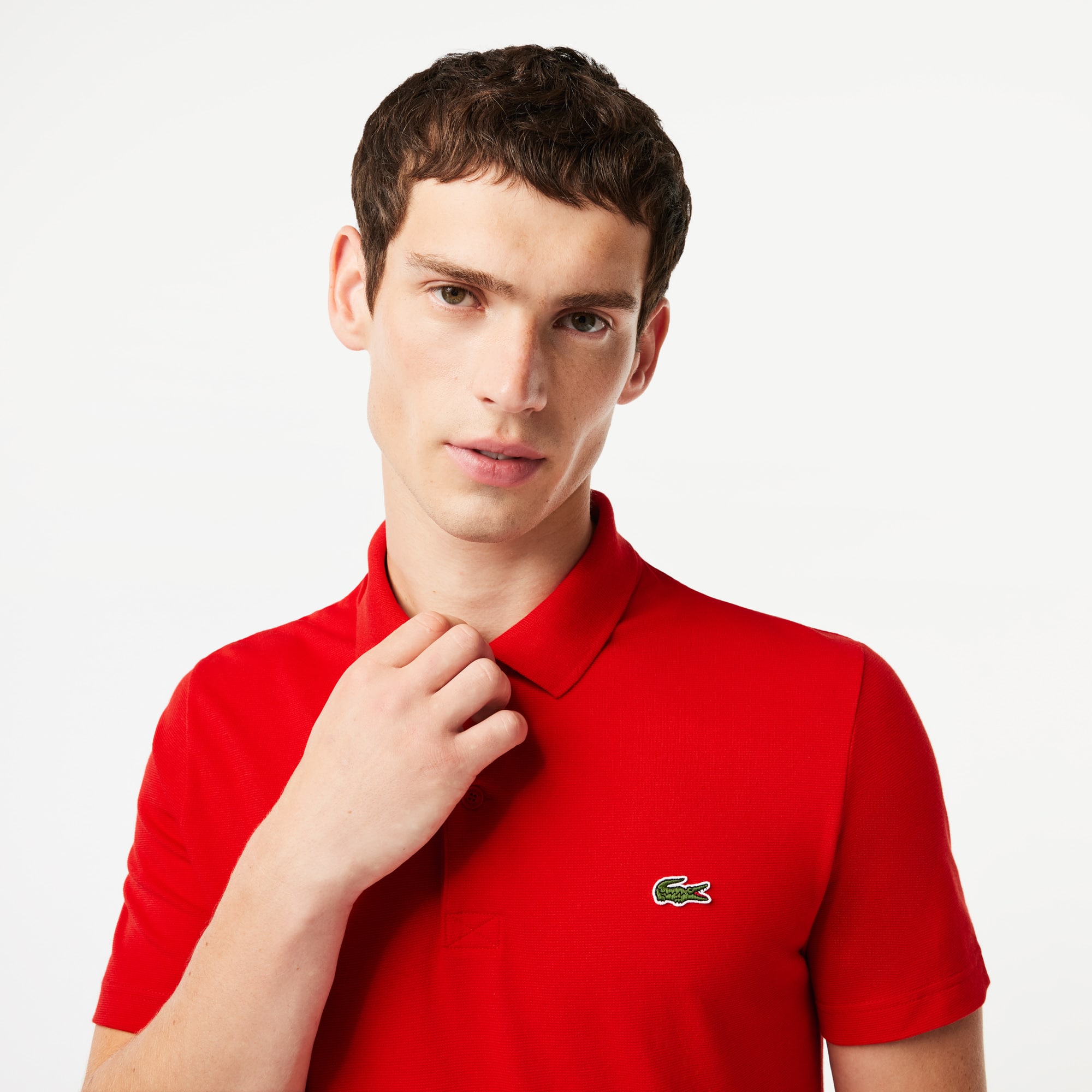 Herren LACOSTE Regular Fit Poloshirt aus Bio-Baumwolle Kurze Ärmel - Rot - Lacoste - Herren