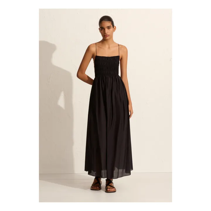 Matteau Robe Shirred Lace Up | Noir