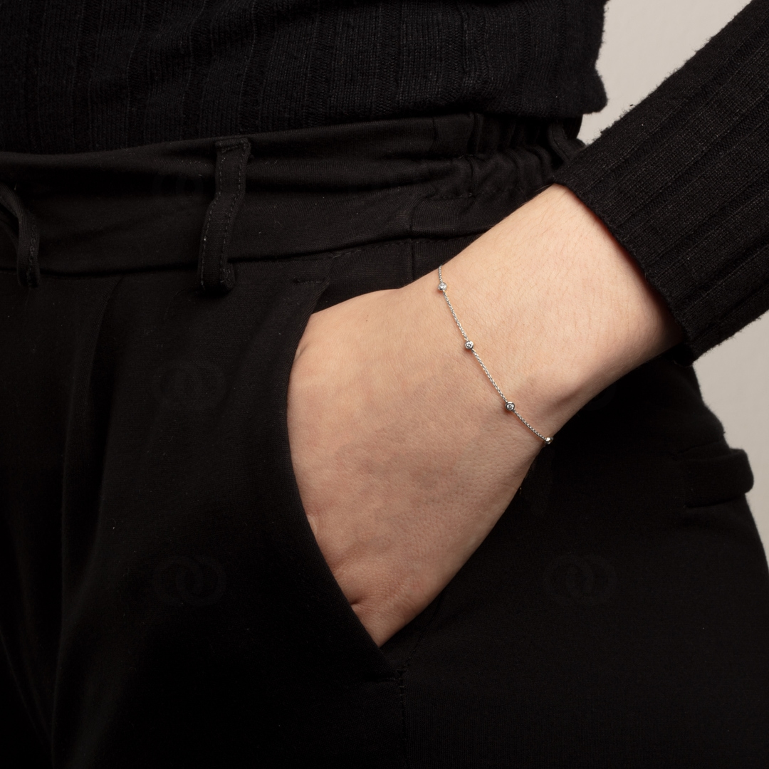 Armband 750/18 K Weissgold mit Diamanten 0.20 ct H/si