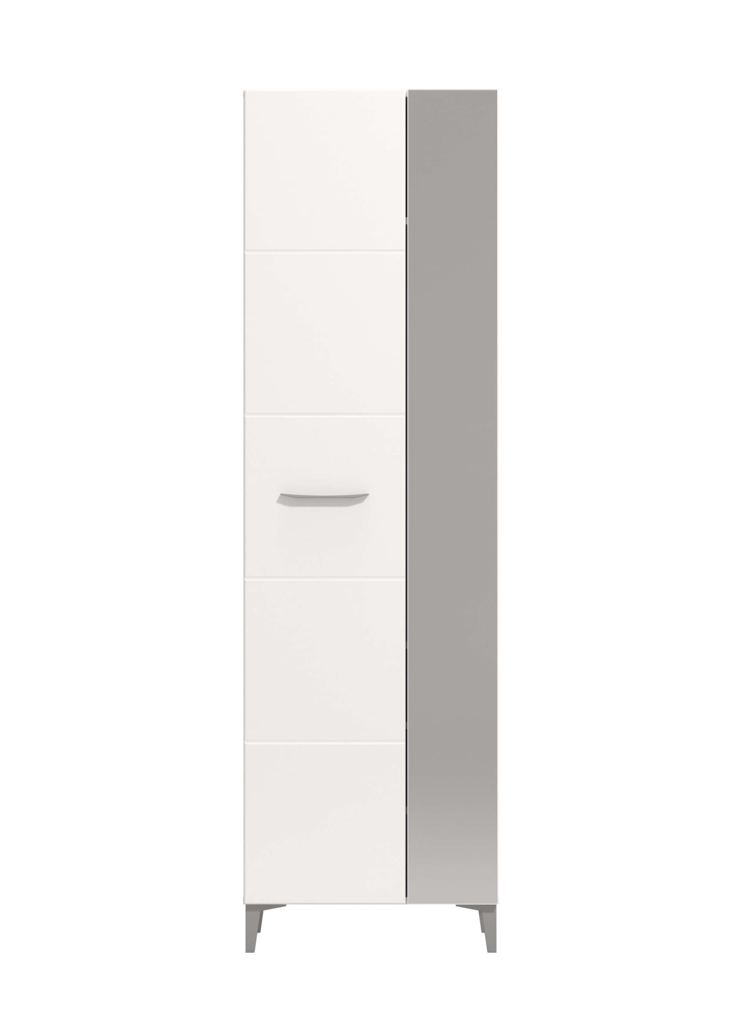 INOSIGN Garderobenschrank »Belfort, Kleiderschrank, Stauraumschrank, Flurschrank, Höhe 195 cm« in Opaque Weiss mit MDF-beschichtet Fronten, mit Spiegel