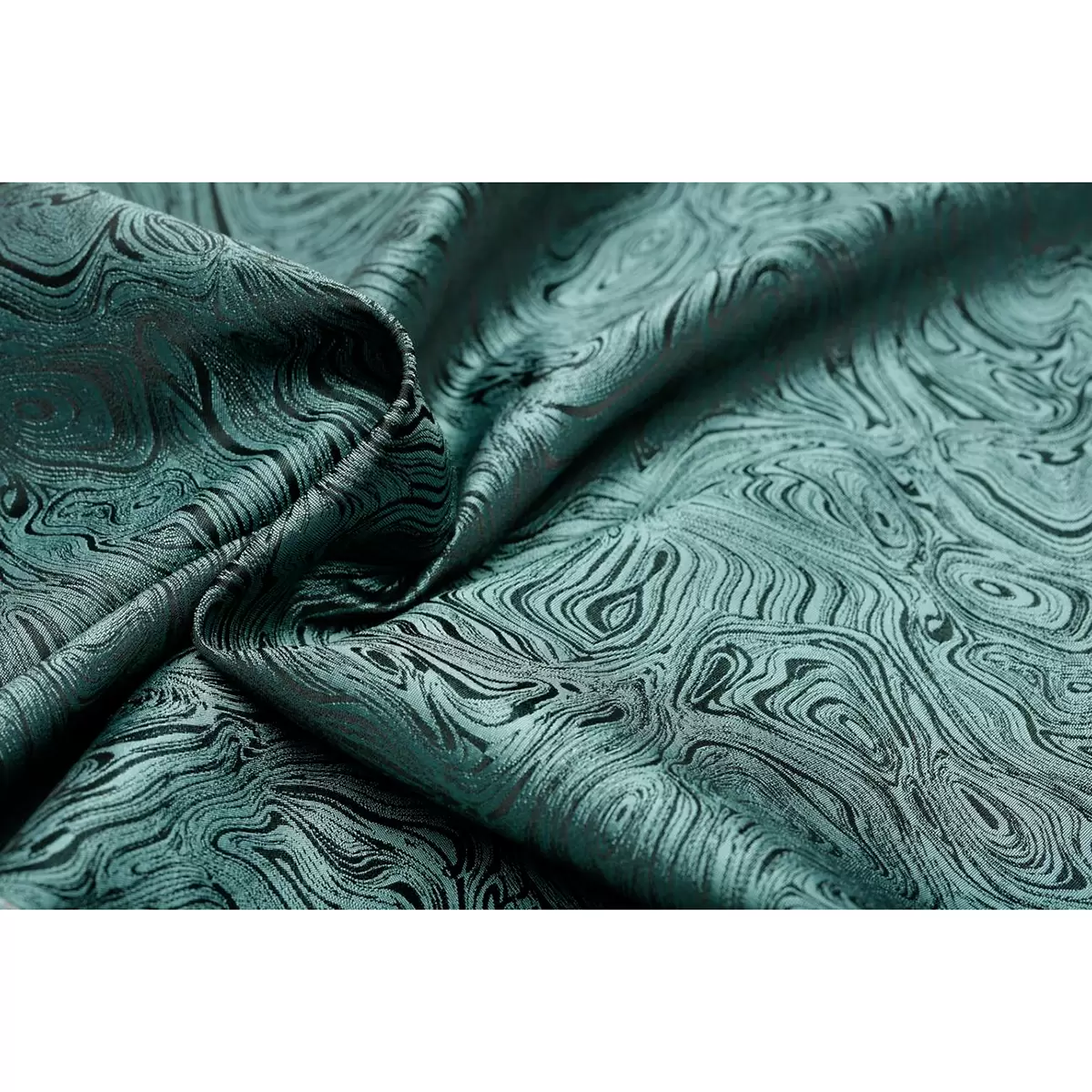 Nachtvorhang Jacquard Moiré türkis