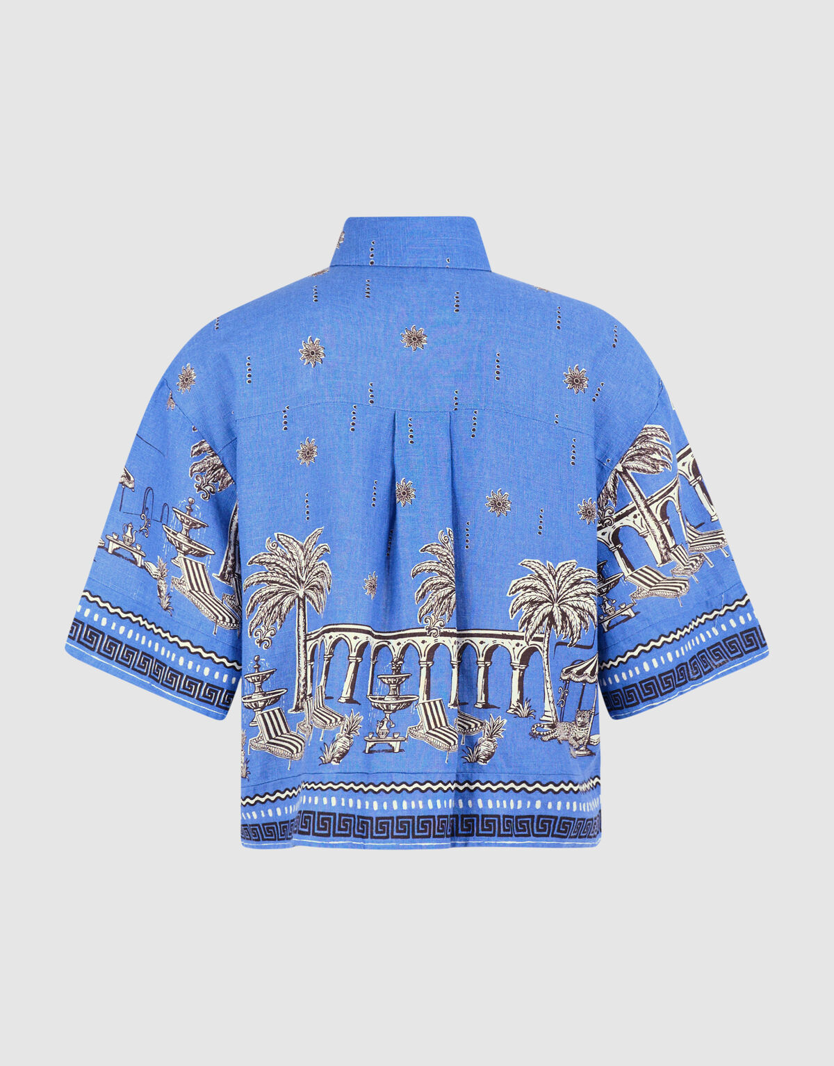 Palm Print Blouse Blauw