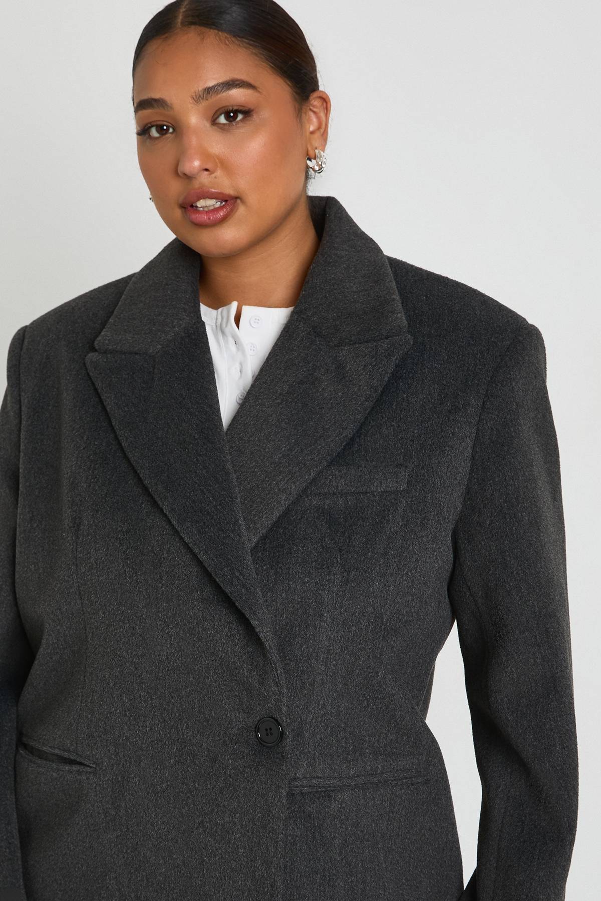 boohoo Blazer oversize à simple boutonnage Plus