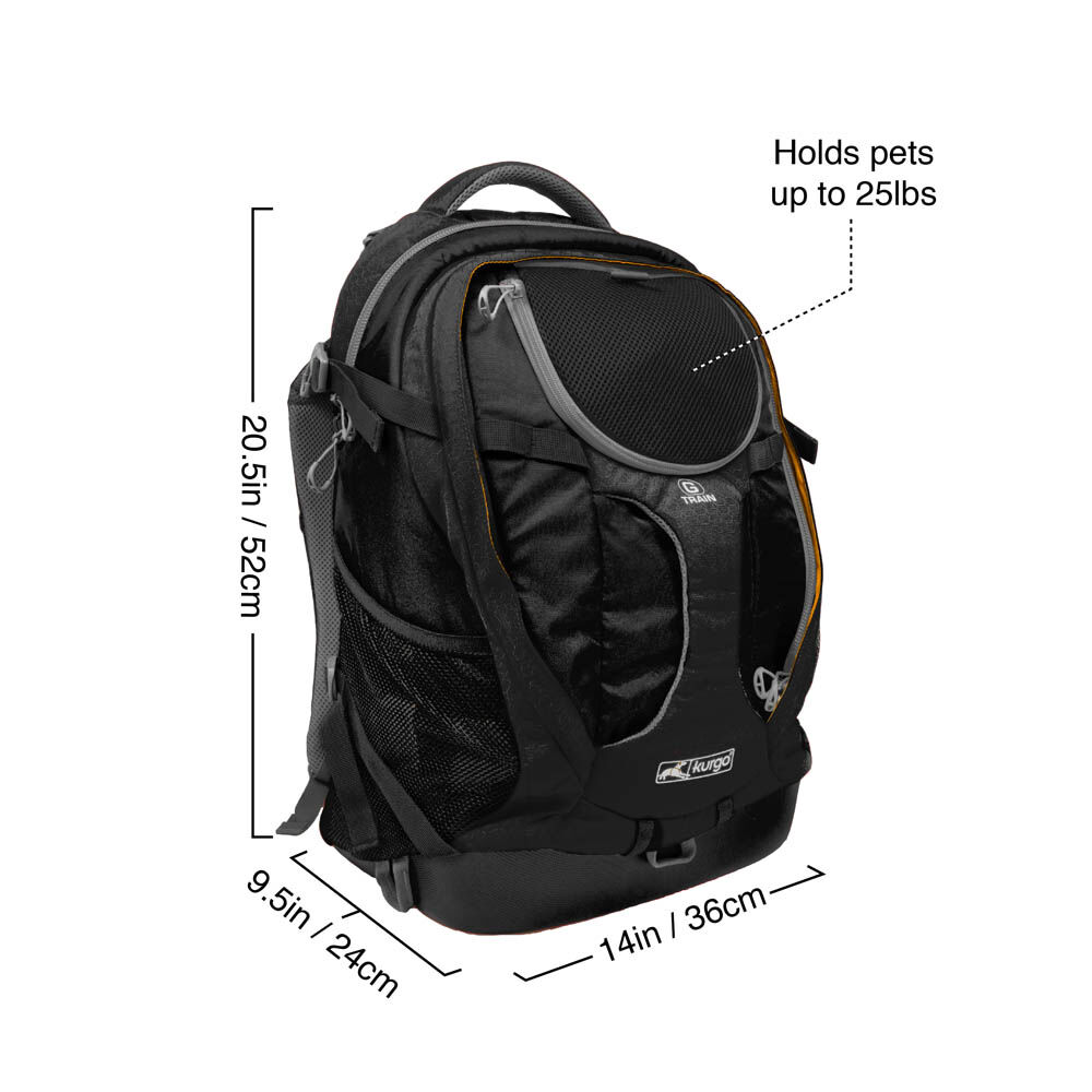 Kurgo G-train Hondenrugzak - Reistas - zwart - 53x23x1 cm