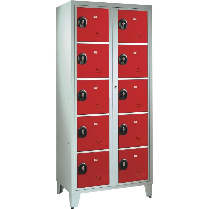 Vestiaire visitable pour collèges - 2 colonnes monobloc - H 207cm