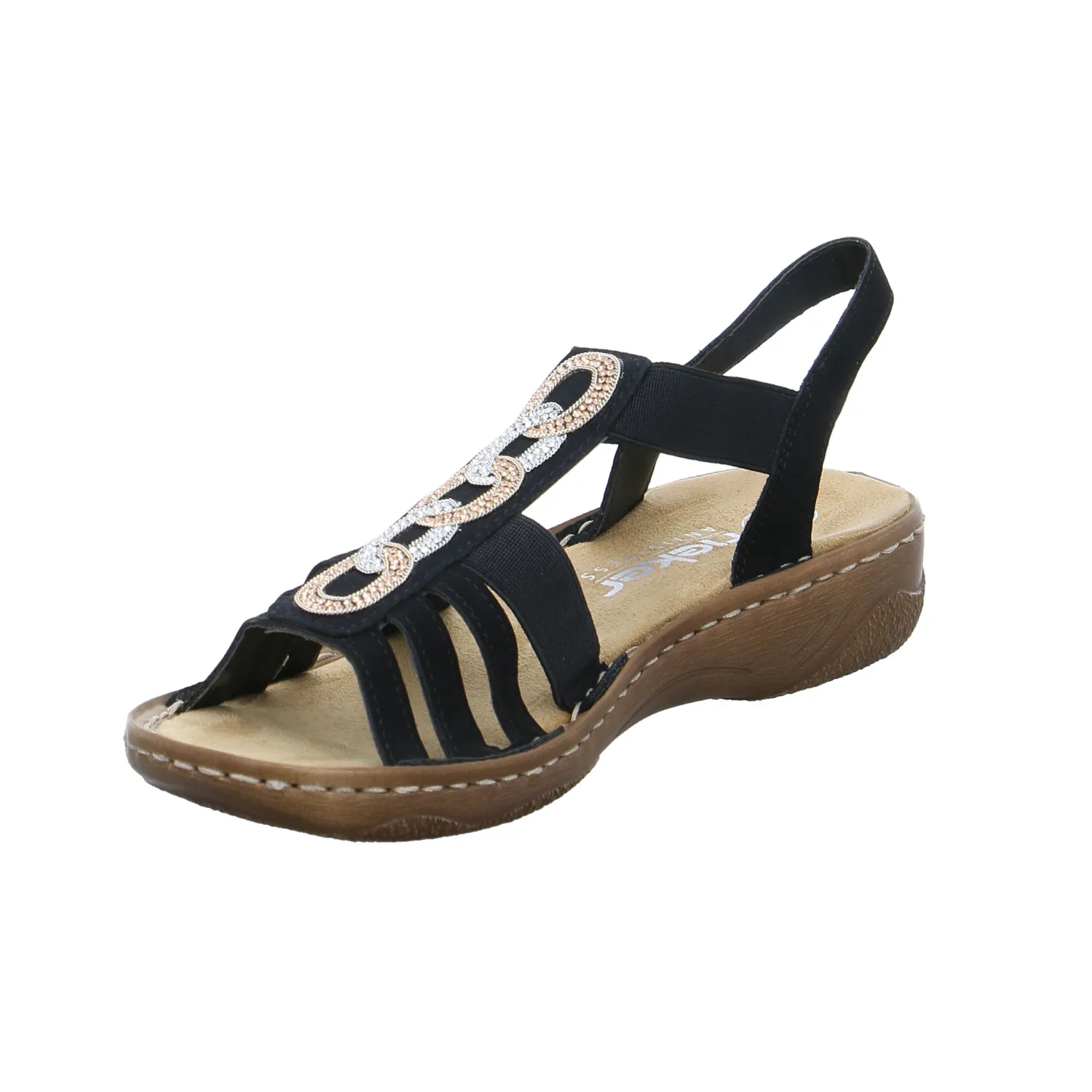 RIEKER Sandalette Schwarz Lederimitat