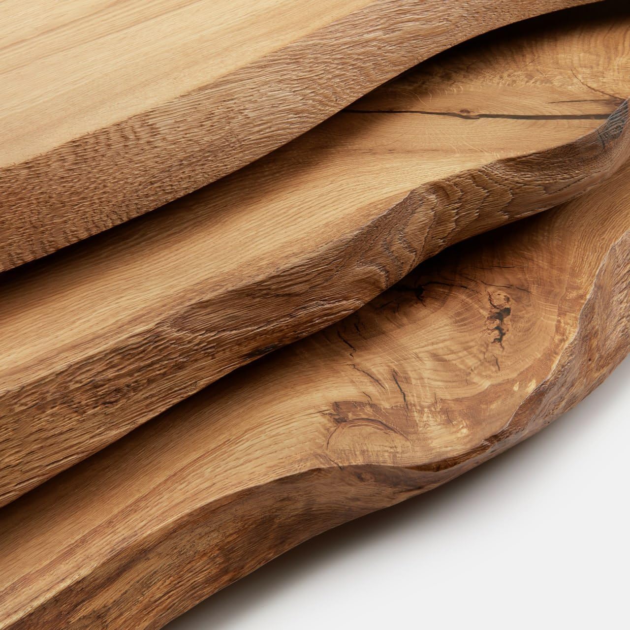 BestLoft Waschtischplatte (Länge: 175 cm/Breite: 55-60 cm) Waschtisch Eiche massiv 40 mm dick mit Baumkante - rustikale Waschtischkonsole
